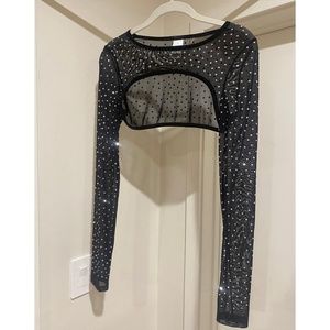 Mesh Shrug with Rhinestones